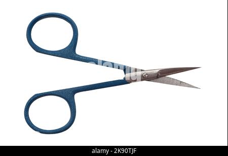 Manicure scissors on a white background close-up. Beauty and fashion. Nail scissors Stock Photo