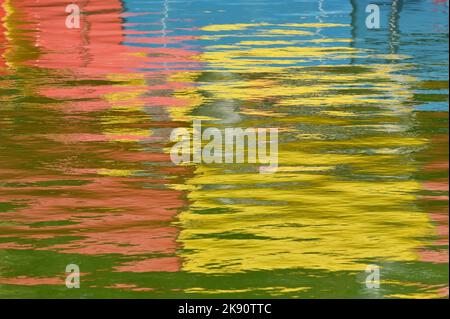 Closeup Colorful Abstract Reflection On Water Stock Photo