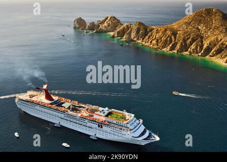 Flying ultralight over Lands End rocks at Cabo San Lucas, Baja ...