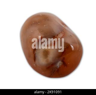 Carnelian agate mineral specimen isolated on the white background Stock Photo