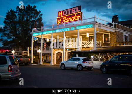 El Rancho Hotel - National Historic Site, Route 66 hotel located in Gallup, New Mexico, USA Stock Photo