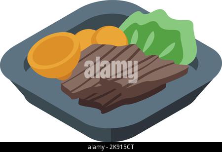 El Salvador meat icon isometric vector. America travel. Flag border Stock Vector