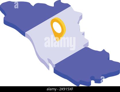 El Salvador landmark icon isometric vector. Country travel. National flag Stock Vector