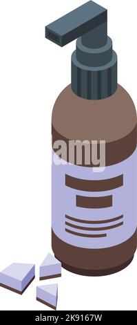 Coconut dispenser icon isometric vector. Cosmetic cream. Milk oil Stock Vector