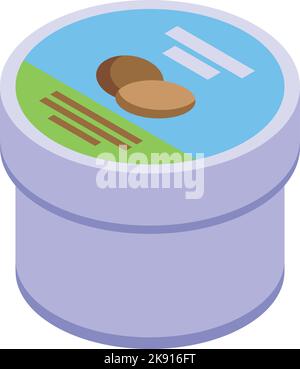 Coconut jar icon isometric vector. Cosmetic soap. Natural organic Stock Vector