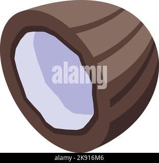 Half coconut icon isometric vector. Cosmetic oil Milk beauty Stock Vector