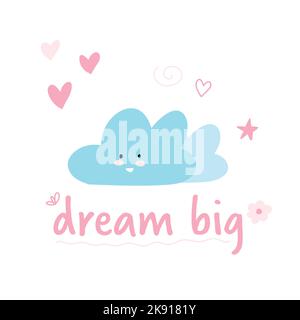 cute card sweet dreams, good night. dream big Stock Vector