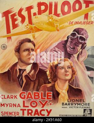 TEST PILOT Poster for the 1938 MGM film with Clark Gable, Myrna Loy and Spencer Tracy Stock Photo