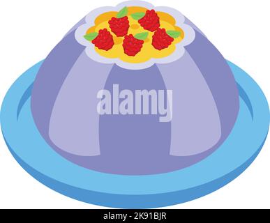 Cheesecake icon isometric vector. Australian food. Travel cuisine Stock Vector