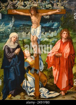 Christ on the cross. Attributed to Pieter Coecke van Aelst (1502 – 1550). Stock Photo