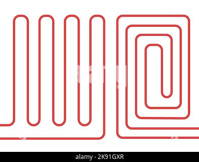Scheme Underfloor heating system house heater. Floor heat vector top view Stock Vector