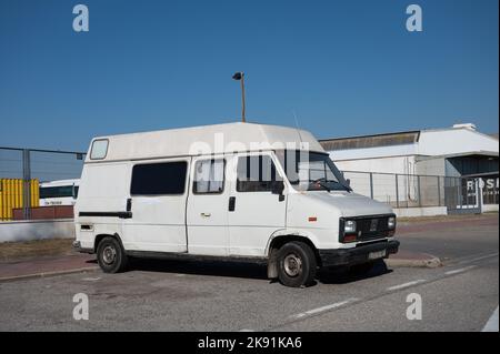 White Fiat Ducato Cargo Van With Tall Roof Parked On The Street Stock Photo  - Download Image Now - iStock