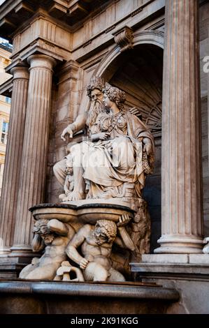 Carrara Albrechtsbrunnen wall fountain in Vienna, Austria. Stock Photo