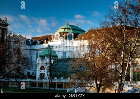 Art Nouveau Palm House and Butterfly House, Palmenhaus and Schmetterlinghas, in Vienna, Austria. Stock Photo