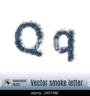 Smoke in Shape of the Letter Q on White Background Stock Vector