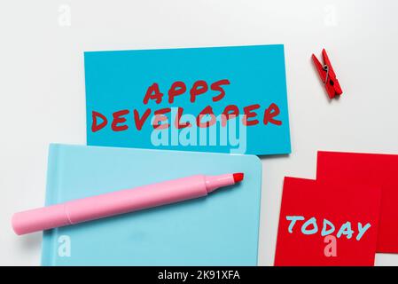 Inspiration showing sign Apps Developer. Internet Concept Setting oneself on the activity Being Prepared Stock Photo