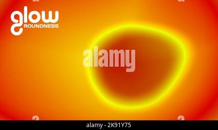 Roundness of glow. Luminous irregular circle on orange red background. Shiny vector graphic pattern Stock Vector