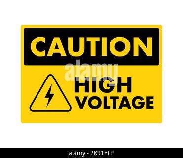 Danger high voltage sign. Danger sign board. Vector stock illustration. Stock Vector