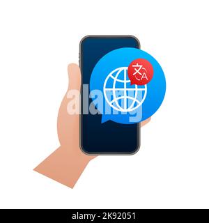 Online language translator concept. Translator icon. Vector stock illustration. Stock Vector