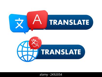 Online language translator concept. Translator icon. Vector stock illustration. Stock Vector