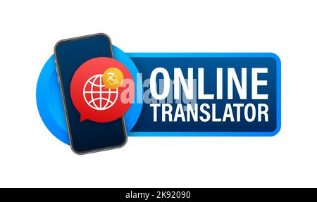 Online language translator concept. Translator icon. Vector stock illustration. Stock Vector