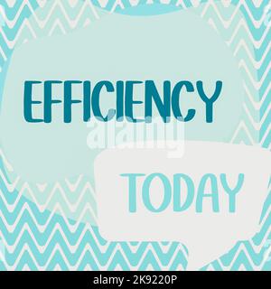 Text caption presenting Efficiency. Business approach ability to prevent a waste of resources energy money and time Stock Photo