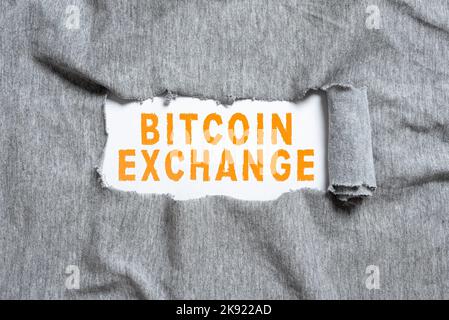 Handwriting text Bitcoin Exchange. Business showcase combines traditional classroom lessons with online teaching Thinking New Writing Concepts Stock Photo