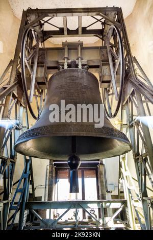 VIENNA, AUSTRIA - APR 27, 2015: famous bell new Pummerin in the Stephansdom in Vienna. It   was cast on 5 September 1951 in St. Florian, Upper Austria Stock Photo