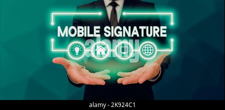 Inspiration showing sign Mobile Signature. Word Written on methodology that connects brands with real customer Stock Photo