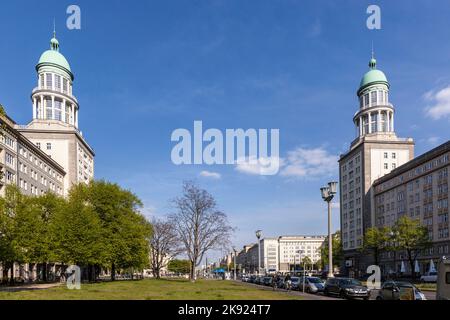 BERLIN, GERMANY - MAY 1, 2016: The Frankfurter Tor (Frankfurt Gate) - is a large square in the inner city Friedrichshain locality of Berlin,  Germany Stock Photo