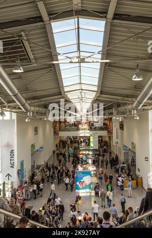 COLOGNE, GERMANY - SEP 21, 2016: people visit the Photokina in Cologne. Photokina is the worlds leading trade fair for photos and video. Stock Photo