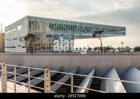MARSEILLES, FRANCE - OCT 31, 2016: Front view of Villa Mediterranee, an international center for cultural and artistic interchange in Marseilles (Fran Stock Photo