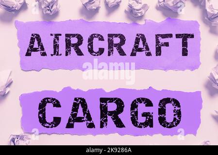 Conceptual display Aircraft Cargo. Word for Asking for inquiry Interrogation Clarification Tear On Sheet Reveals Background Behind The Front Side Stock Photo