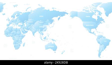 World detailed political map with lables Stock Vector