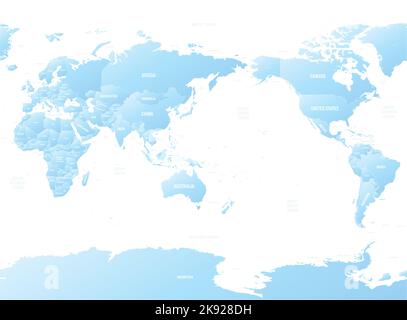 World detailed political map with lables Stock Vector