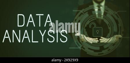 Text sign showing Data Analysis. Business approach Business intelligence and analytics with a new startup project discussion Stock Photo