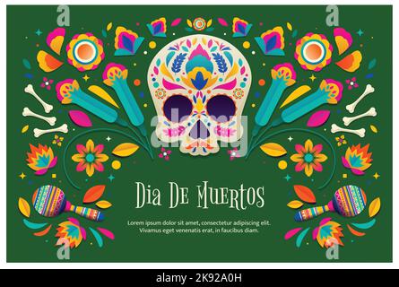 gradient dia de muertos background vector design illustration Stock Vector
