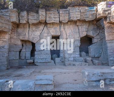 Old abandoned Los Angeles Zoo enclosures in Griffith Park. Stock Photo