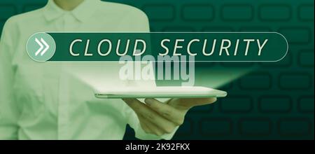 Handwriting text Cloud Security. Word for Imposing a secured system of existing data in the Internet Stock Photo