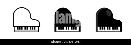 Piano isolaed top view symbol illustration. Grand piano vector pictogram logo music icon. Stock Vector