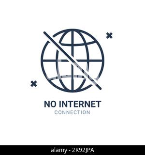 No internet signal access concept forbidden network. Bad connection mibile signal offline vector communication problem. Stock Vector