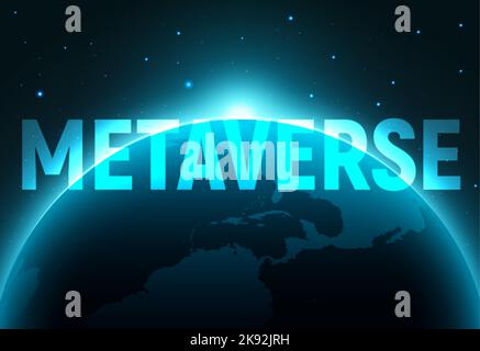 Metaverse background game 3d abstract cyber technology logo. Futuristic neon metaverse background virtual reality. Stock Vector