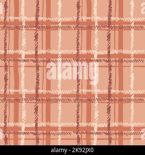 Checkered vector seamless pattern. Hand draw vector tablecloth texture. Great for label, print, packaging, fabric. Stock Vector
