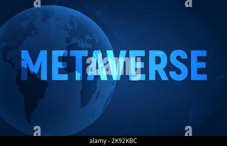 Metaverse background game 3d abstract cyber technology logo. Futuristic neon metaverse background virtual reality. Stock Vector