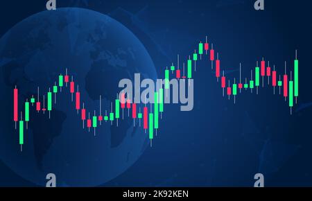 Chart candle stock graph forex market. Trade candle chart stock finance price exchange background crypto currency. Stock Vector