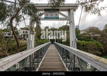 The Parsley Bay Bridge along the Bondi to Manly Walk in Vaucluse, Sydney, Australia Stock Photo
