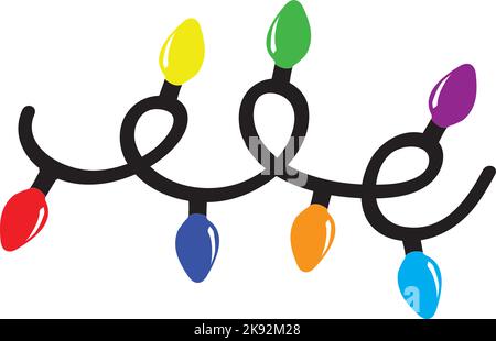 vector illustration of Christmas lights, Christmas Background. Stock Vector