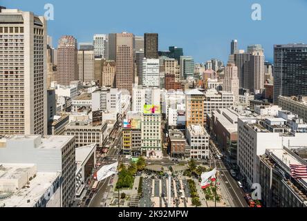 San Francisco, USA - July 24, 2008: Platform at the Sheraton is open for Tourists at Midday to get a scenic overview  over the city  in San Francisco, Stock Photo