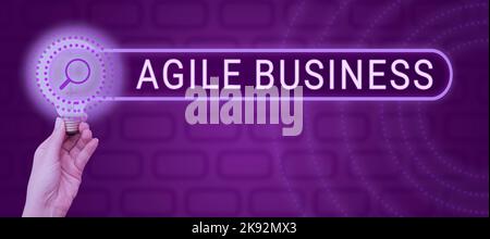 Text caption presenting Agile Business. Business approach capability of adjusting quickly to the market s is trend Stock Photo