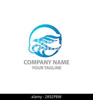 Abstract linear logotype. Wave logo flow symbol. Water flow motion aqua vector icon.EPS 10 Stock Vector